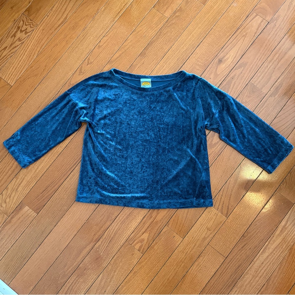 Blue Crushed Velour Velvet C&C California Top
